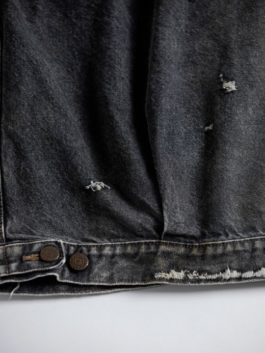 ANACHRONORM FRONT TUCK REMAKED BLACK DENIM JACKET / Black(remake)