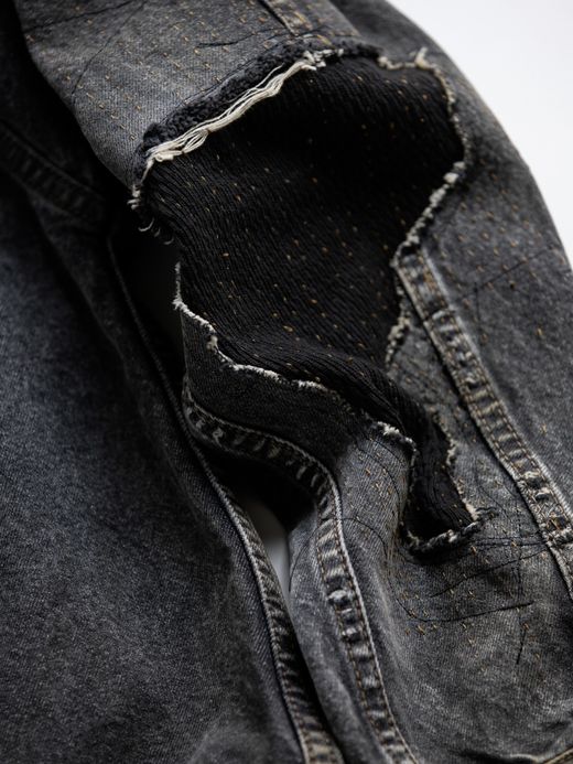 ANACHRONORM FRONT TUCK REMAKED BLACK DENIM JACKET / Black(remake)