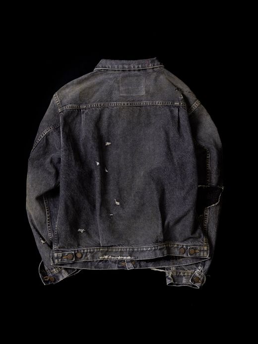 ANACHRONORM FRONT TUCK REMAKED BLACK DENIM JACKET / Black(remake)