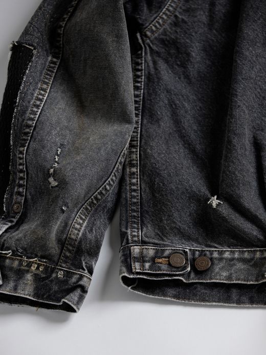 ANACHRONORM FRONT TUCK REMAKED BLACK DENIM JACKET / Black(remake)