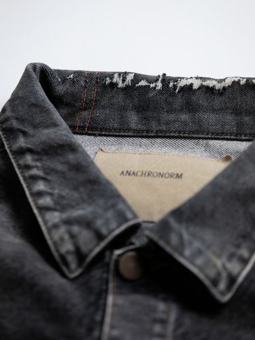 ANACHRONORM FRONT TUCK REMAKED BLACK DENIM JACKET / Black(remake)