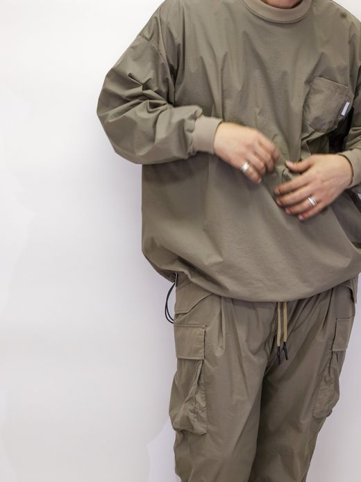 S.F.C BIG NYLON LS TEE / Beige