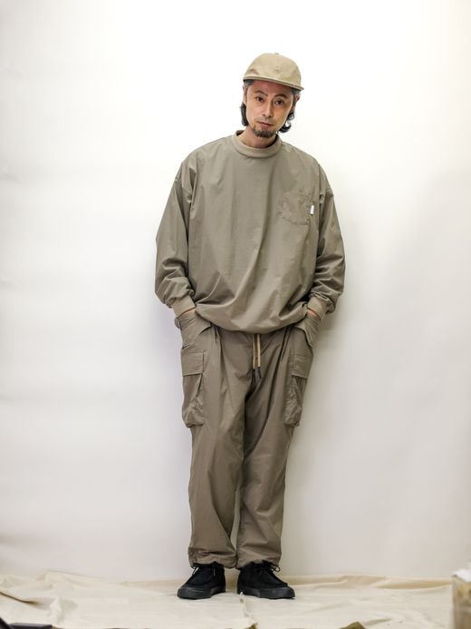 S.F.C BIG NYLON LS TEE / Beige