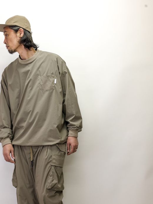 S.F.C BIG NYLON LS TEE / Beige