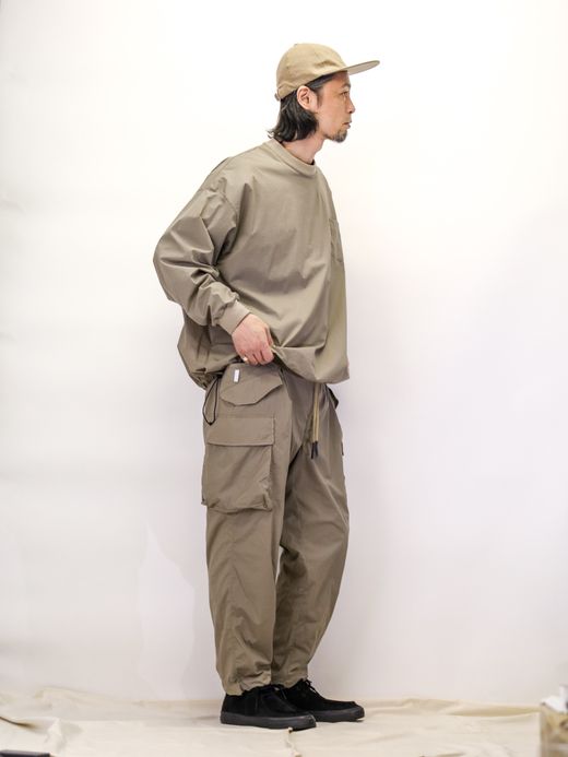 S.F.C BIG NYLON LS TEE / Beige