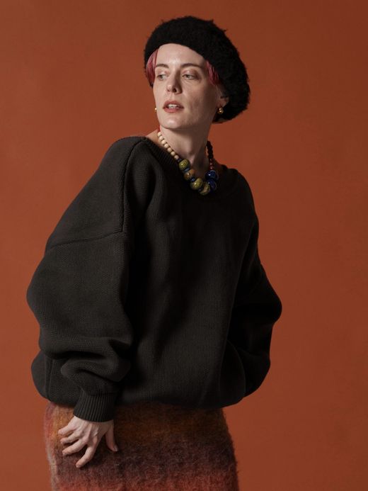 AMBERGLEAM COTTON V NECK SWEATER / 4colors