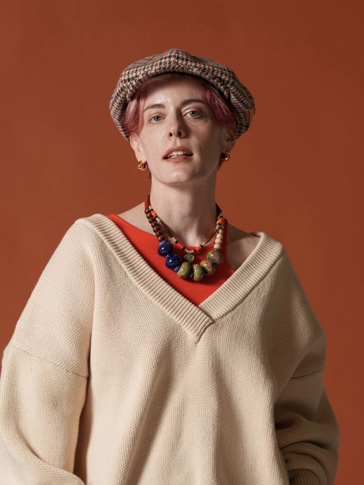 AMBERGLEAM COTTON V NECK SWEATER / 4colors