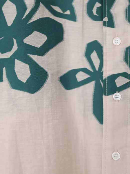 AMBERGLEAM 【LongMountain】Plants-草木- FABRIC L/SL DRESS SHIRT / Ecru