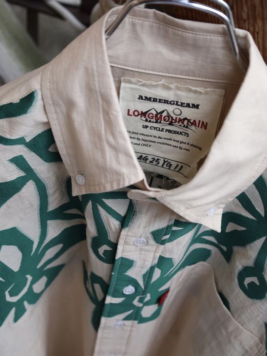 AMBERGLEAM 【LongMountain】Plants-草木- FABRIC L/SL DRESS SHIRT / Ecru