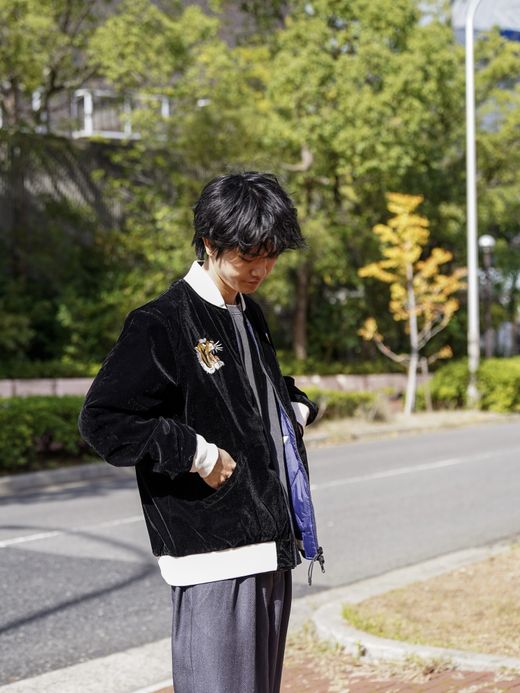 TAION REVERSIBLE "SKAJAN" DOWN JACKET / BK/Navy