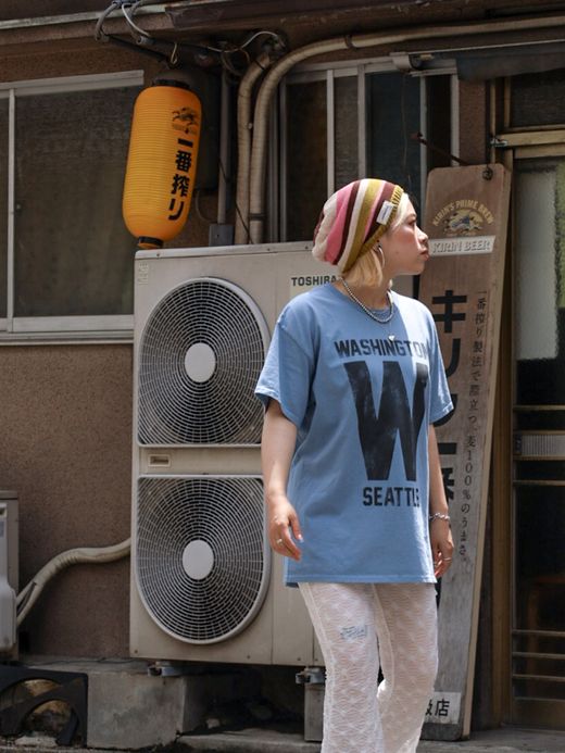 ANACHRONORM WASHINGTON PRINT S/S T-S / Light blue