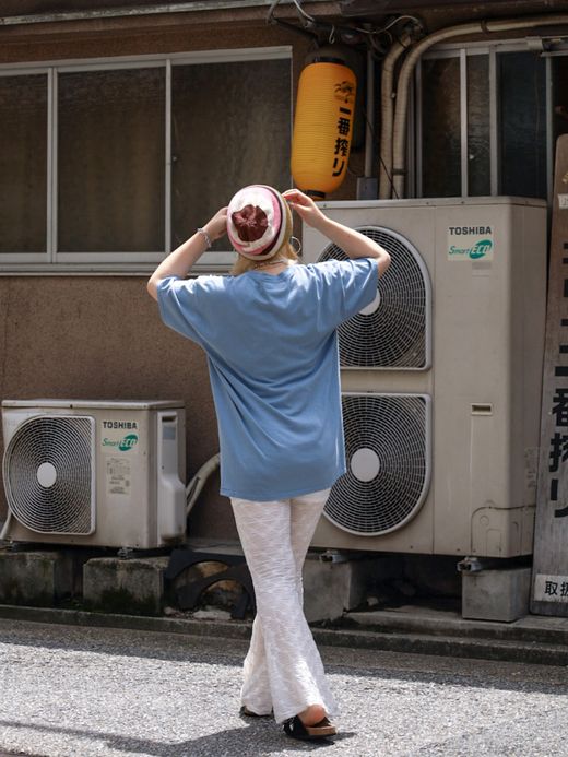 ANACHRONORM WASHINGTON PRINT S/S T-S / Light blue