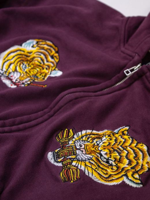 THE UNION TIGER FULL ZIP SWEAT HOODIE / Burgundy