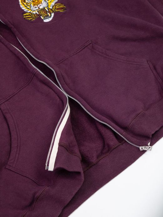 THE UNION TIGER FULL ZIP SWEAT HOODIE / Burgundy