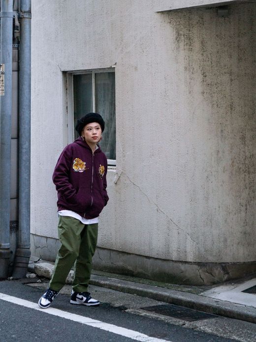 THE UNION TIGER FULL ZIP SWEAT HOODIE / Burgundy