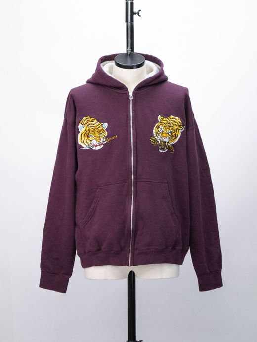 THE UNION TIGER FULL ZIP SWEAT HOODIE / Burgundy