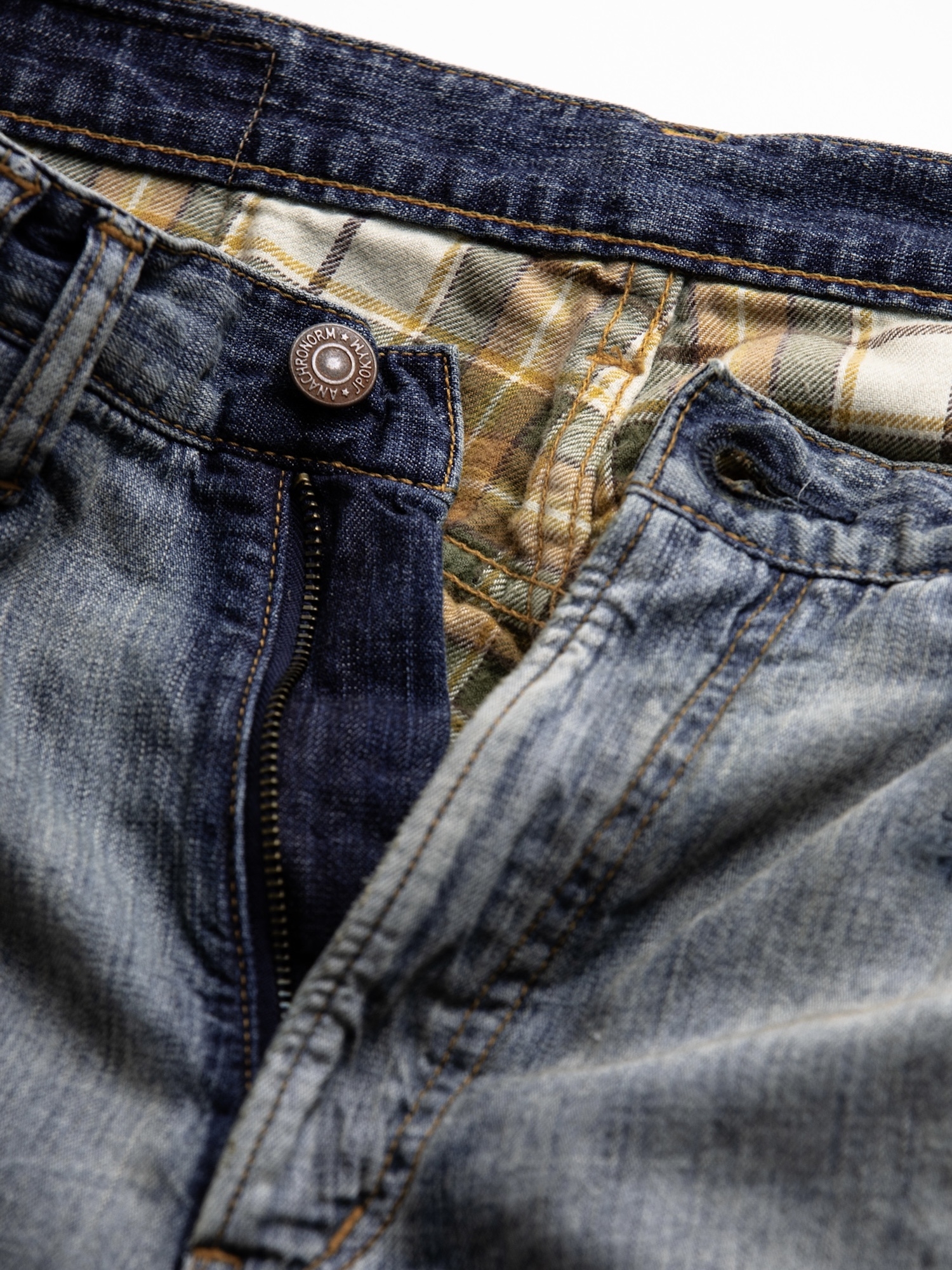 ANACHRONORM CHECK COMBI DENIM 5P PANTS / Indigo(REMAKE) | FLATBUSH