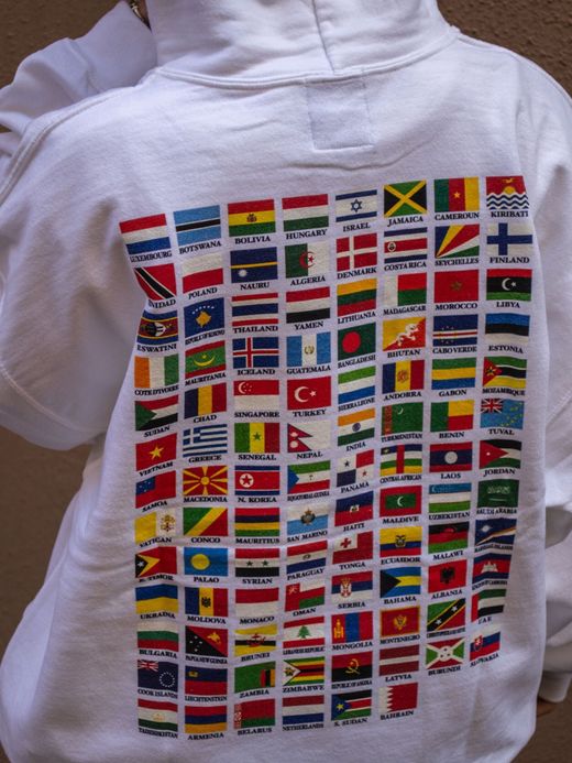 TENBOX WORLD FLAG HOODIE / White