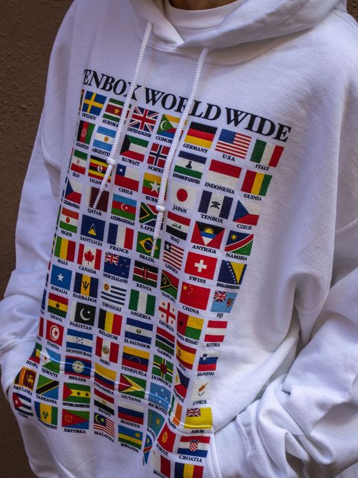 TENBOX WORLD FLAG HOODIE / White