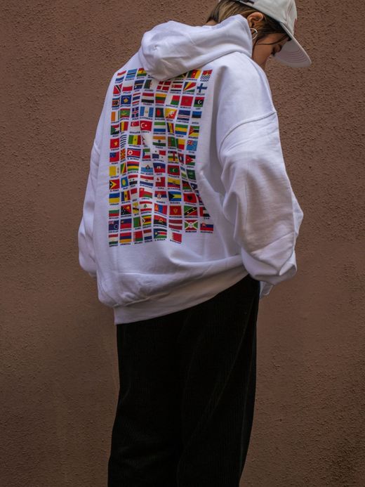 TENBOX WORLD FLAG HOODIE / White