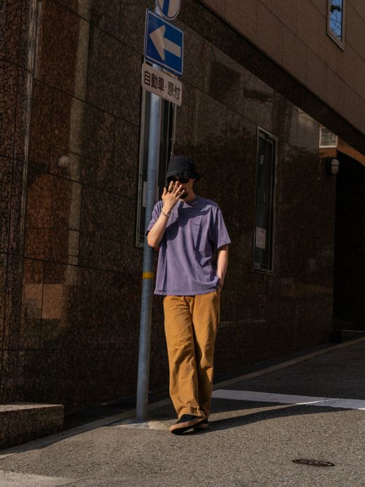 ANACHRONORM DAMAGED PIGMENT S/S T-S / Purple