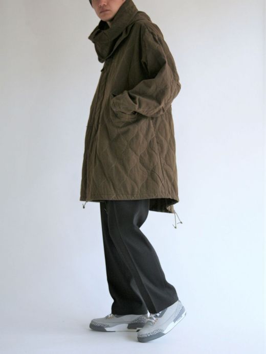 ANACHRONORM QUILTING FISH TAIL COAT / Olive