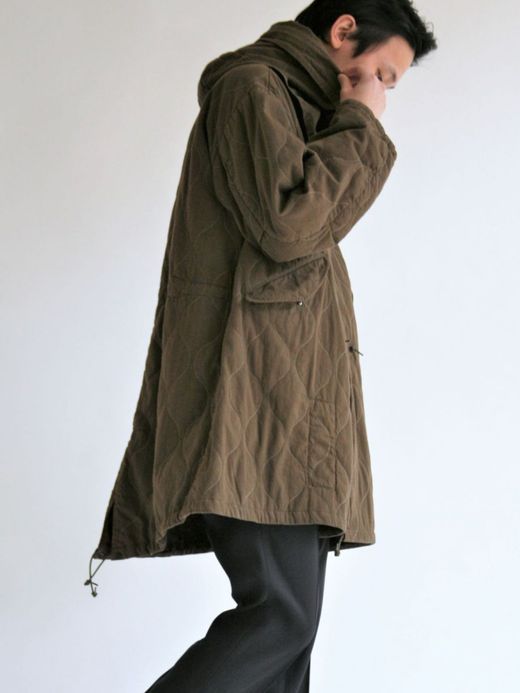 ANACHRONORM QUILTING FISH TAIL COAT / Olive