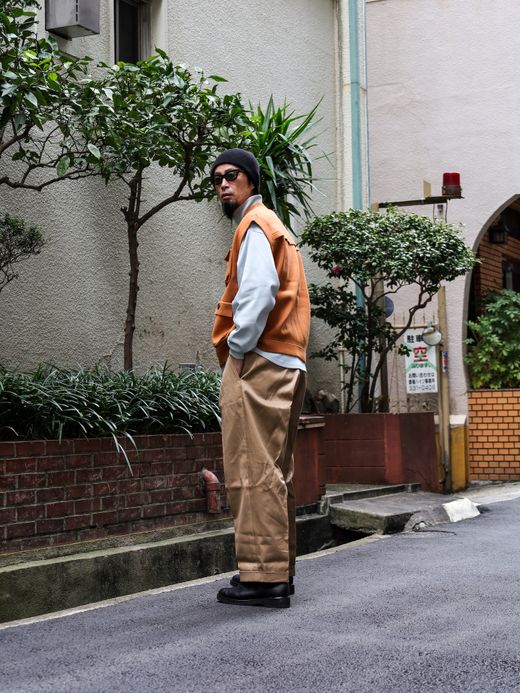 AMBERGLEAM FISHERMAN KNIT VEST / Terracotta