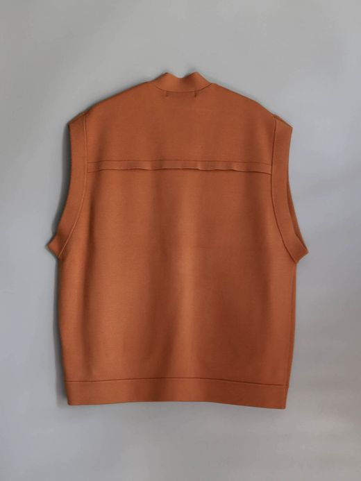 AMBERGLEAM FISHERMAN KNIT VEST / Terracotta