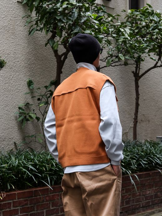 AMBERGLEAM FISHERMAN KNIT VEST / Terracotta