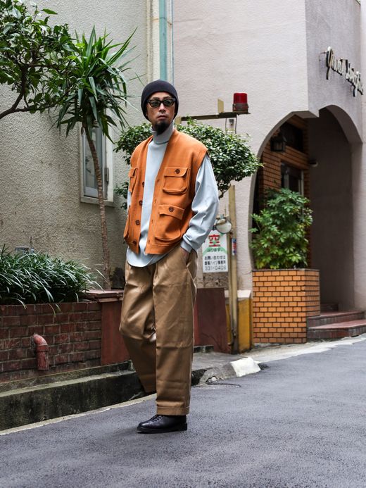 AMBERGLEAM FISHERMAN KNIT VEST / Terracotta