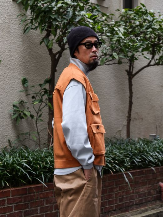 AMBERGLEAM FISHERMAN KNIT VEST / Terracotta