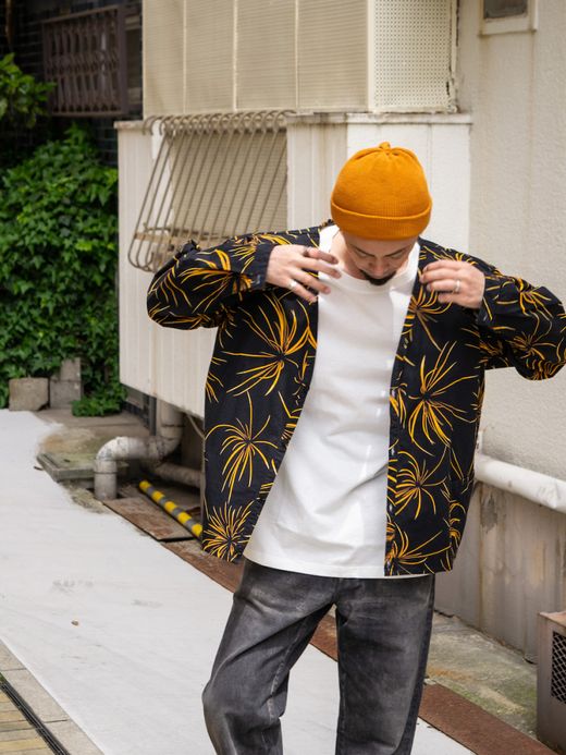 ANACHRONORM FIREWORKS SHIRT CARDIGAN / Black
