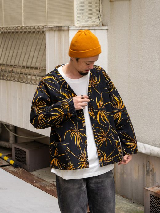 ANACHRONORM FIREWORKS SHIRT CARDIGAN / Black