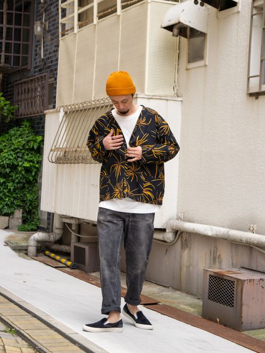 ANACHRONORM FIREWORKS SHIRT CARDIGAN / Black