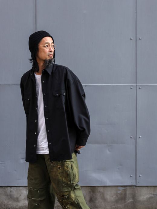 S.F.C SUMMER WOOL SHIRT / Black