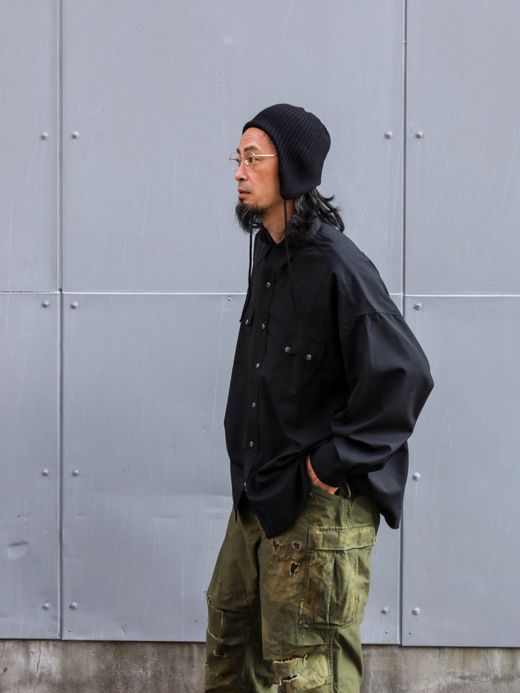S.F.C SUMMER WOOL SHIRT / Black