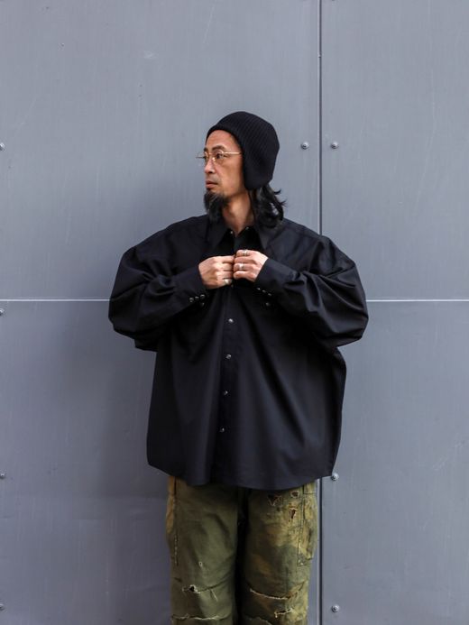 S.F.C SUMMER WOOL SHIRT / Black