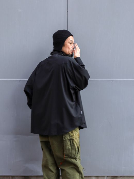 S.F.C SUMMER WOOL SHIRT / Black