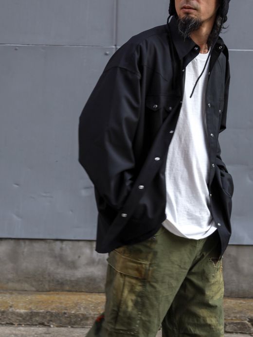 S.F.C SUMMER WOOL SHIRT / Black