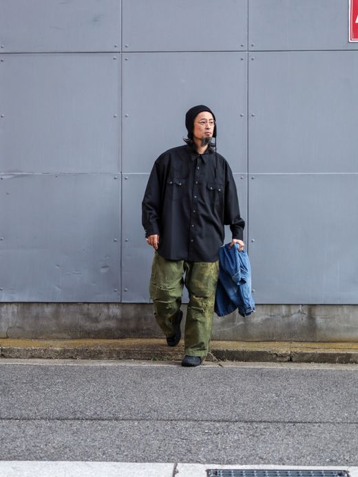 S.F.C SUMMER WOOL SHIRT / Black