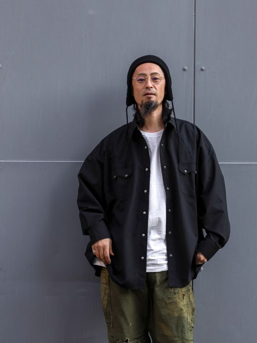 S.F.C SUMMER WOOL SHIRT / Black