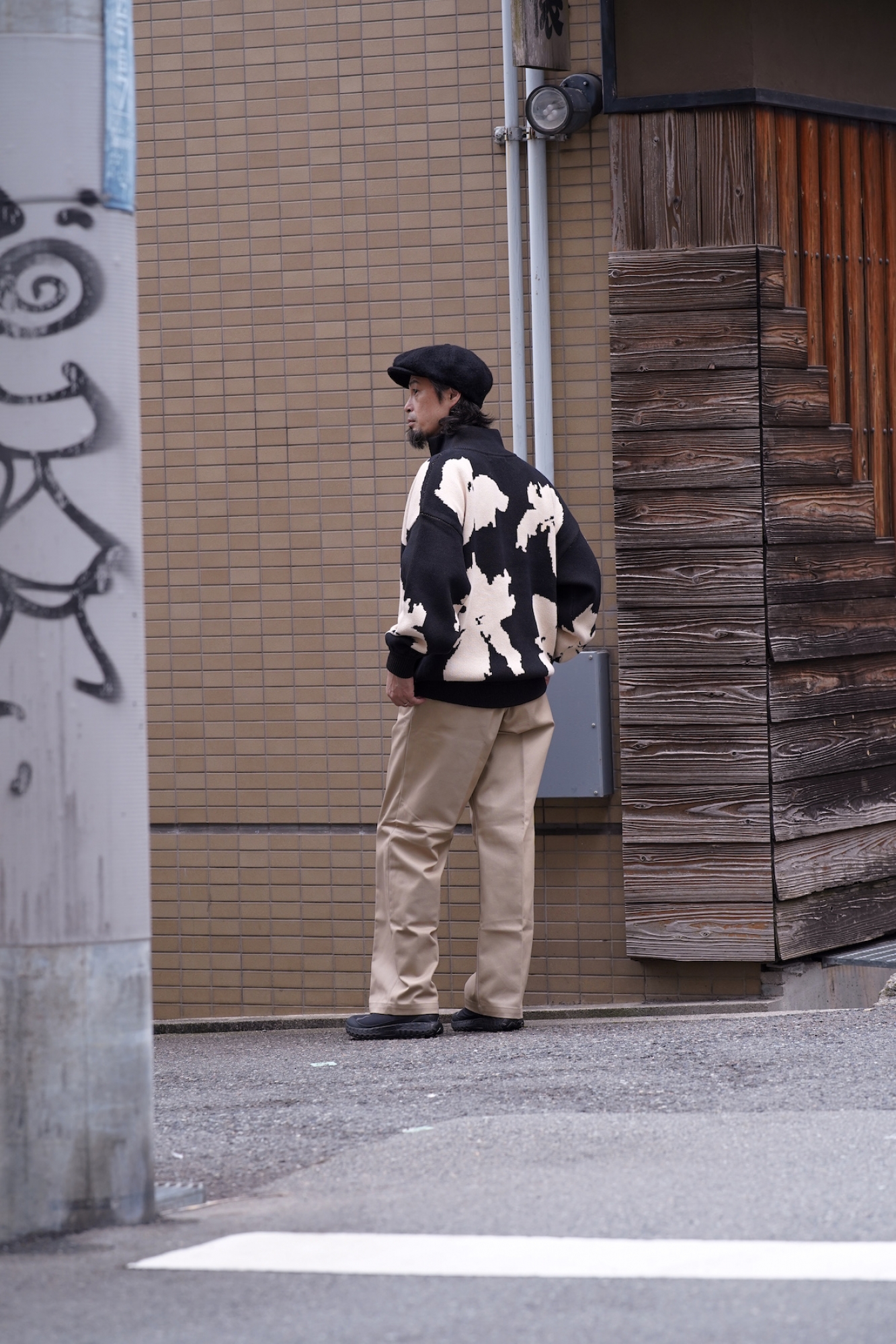 AMBERGLEAM BICOLOR HALF ZIP SWEATER / 2colors | FLATBUSH（フラット