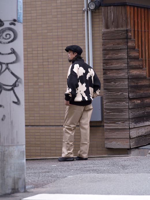 AMBERGLEAM BICOLOR HALF ZIP SWEATER / 2colors