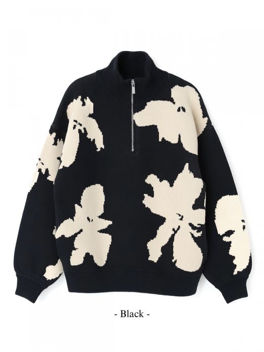 AMBERGLEAM BICOLOR HALF ZIP SWEATER / 2colors