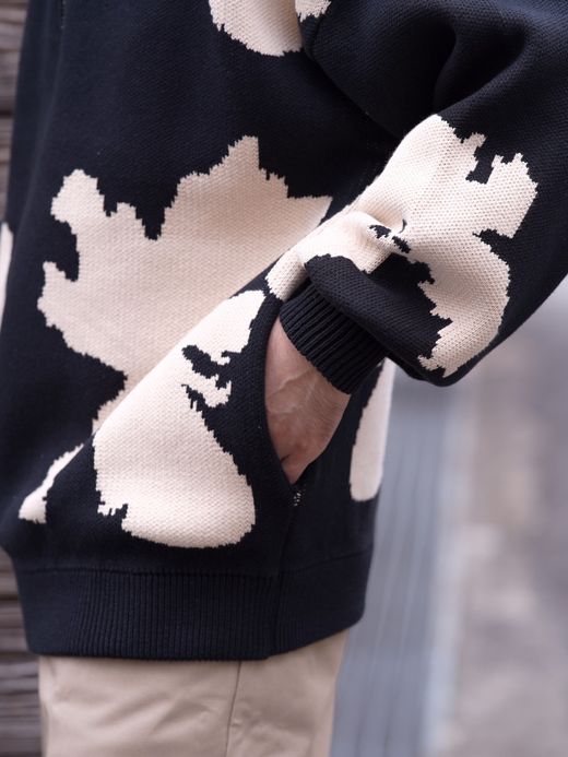 AMBERGLEAM BICOLOR HALF ZIP SWEATER / 2colors