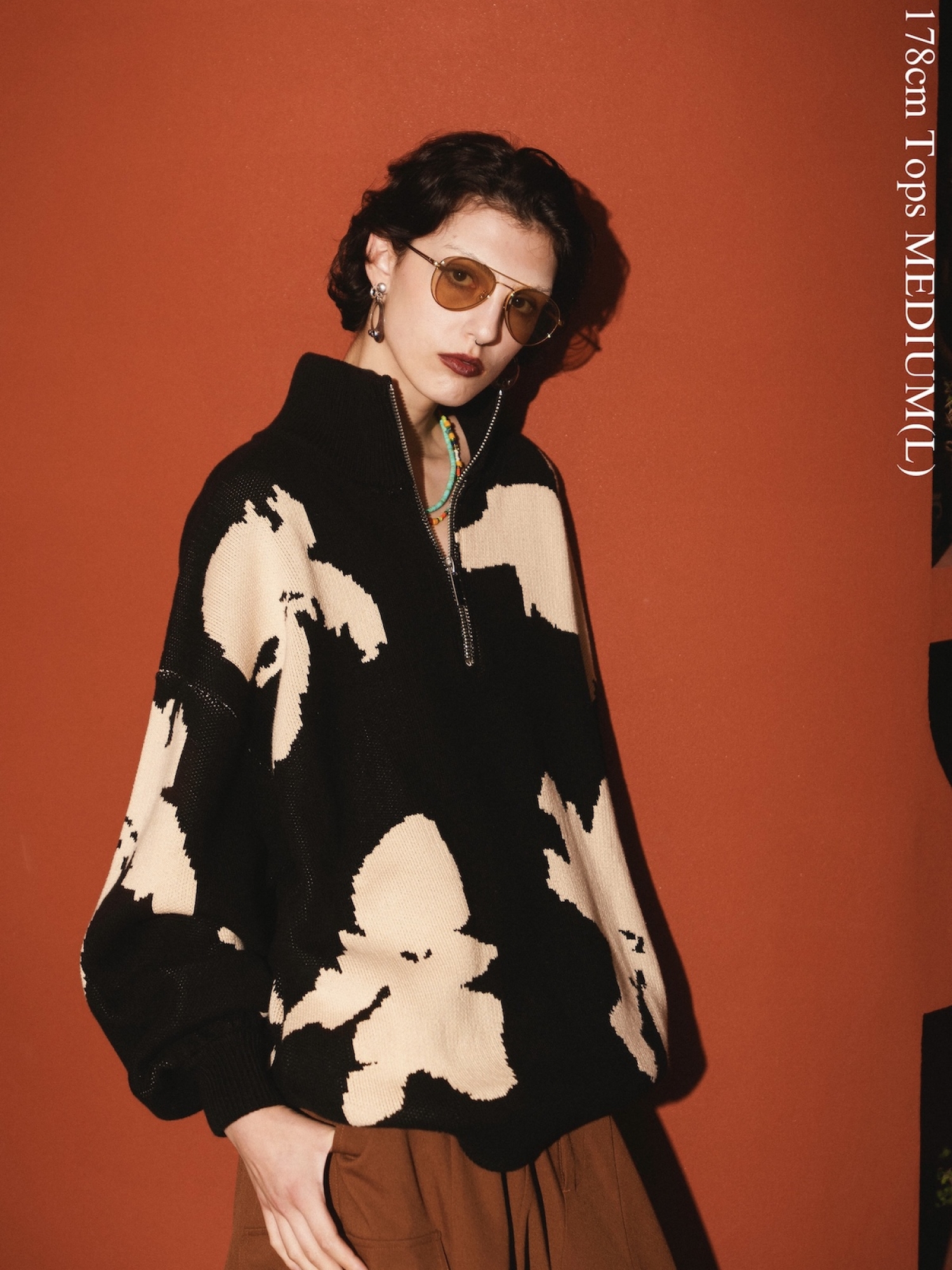 AMBERGLEAM BICOLOR HALF ZIP SWEATER / 2colors | FLATBUSH（フラット