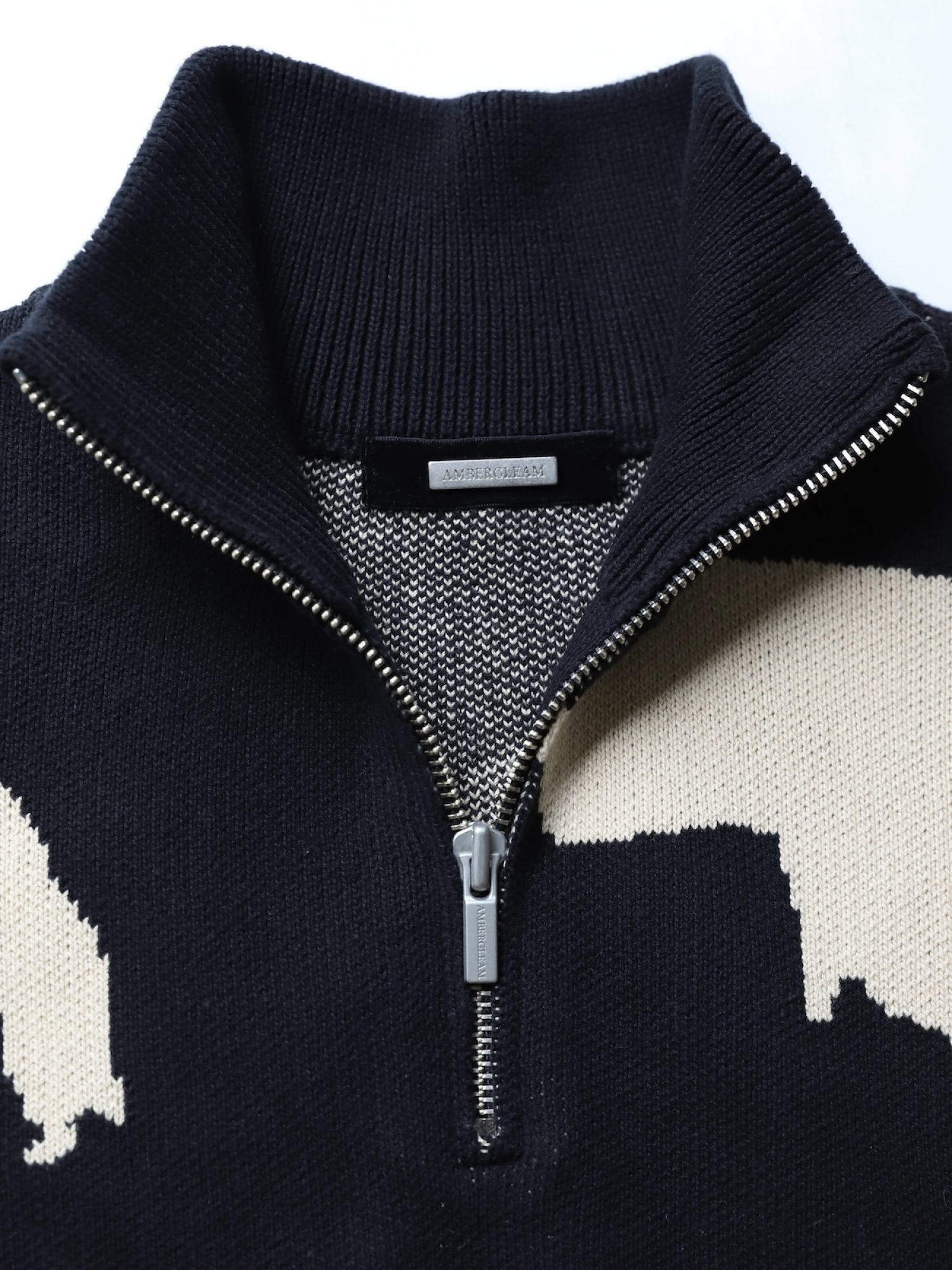 AMBERGLEAM BICOLOR HALF ZIP SWEATER / 2colors | FLATBUSH（フラット