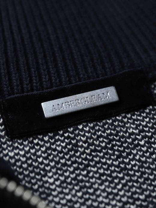 AMBERGLEAM BICOLOR HALF ZIP SWEATER / 2colors