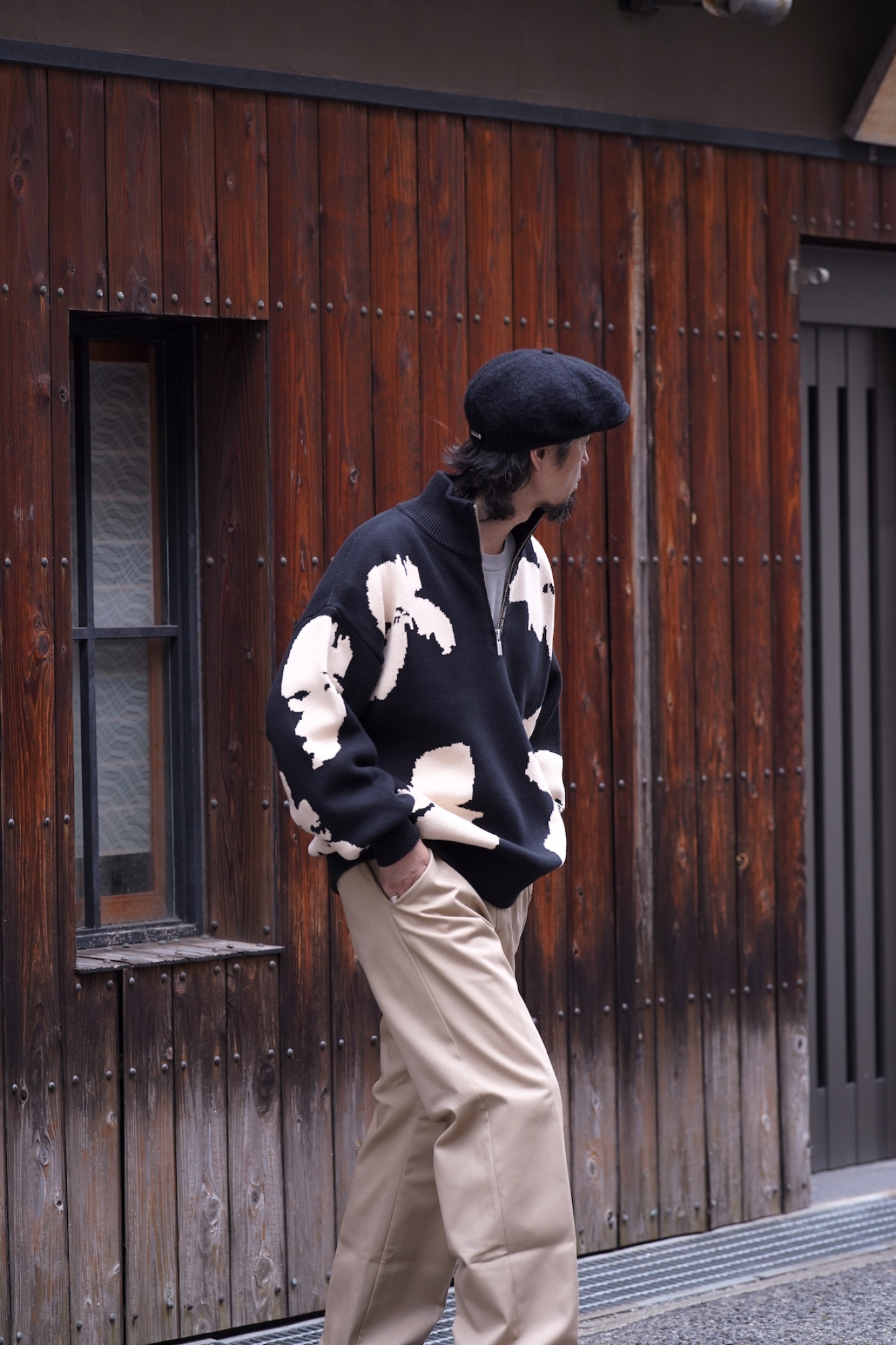 トップス AMBERGLEAM Bicolor Half Zip Sweater AMBERGLEAM BICOLOR HALF ZIP SWEATER / 2colors | FLATBUSH（フラット